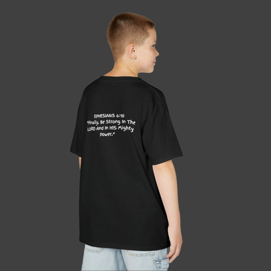 The JESUS Strong Ephesian 6:10 Kids Heavy Cotton™ Tee