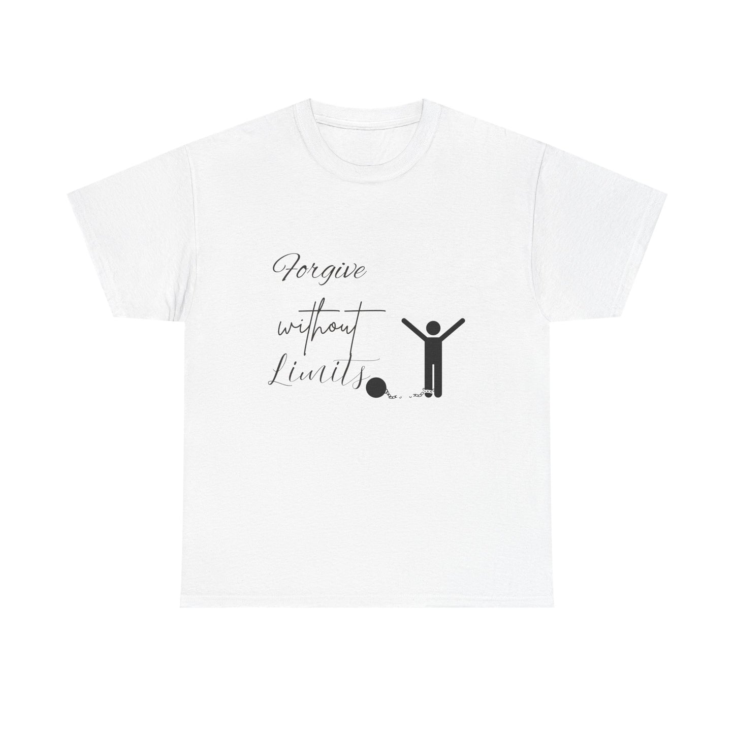 Forgive Without Limits- Matthew 6:14-15 Unisex Heavy Cotton Tee (Black Print)