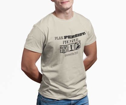 Plan Persist and Prosper Proverbs 21:5 Unisex Heavy Cotton Tee
