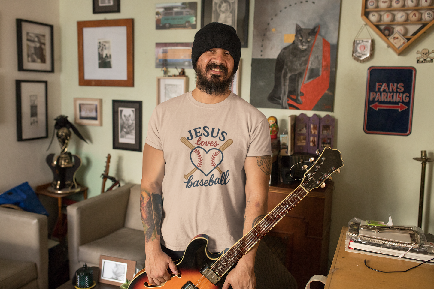 JESUS Loves Baseball Unisex Heavy Cotton Tee