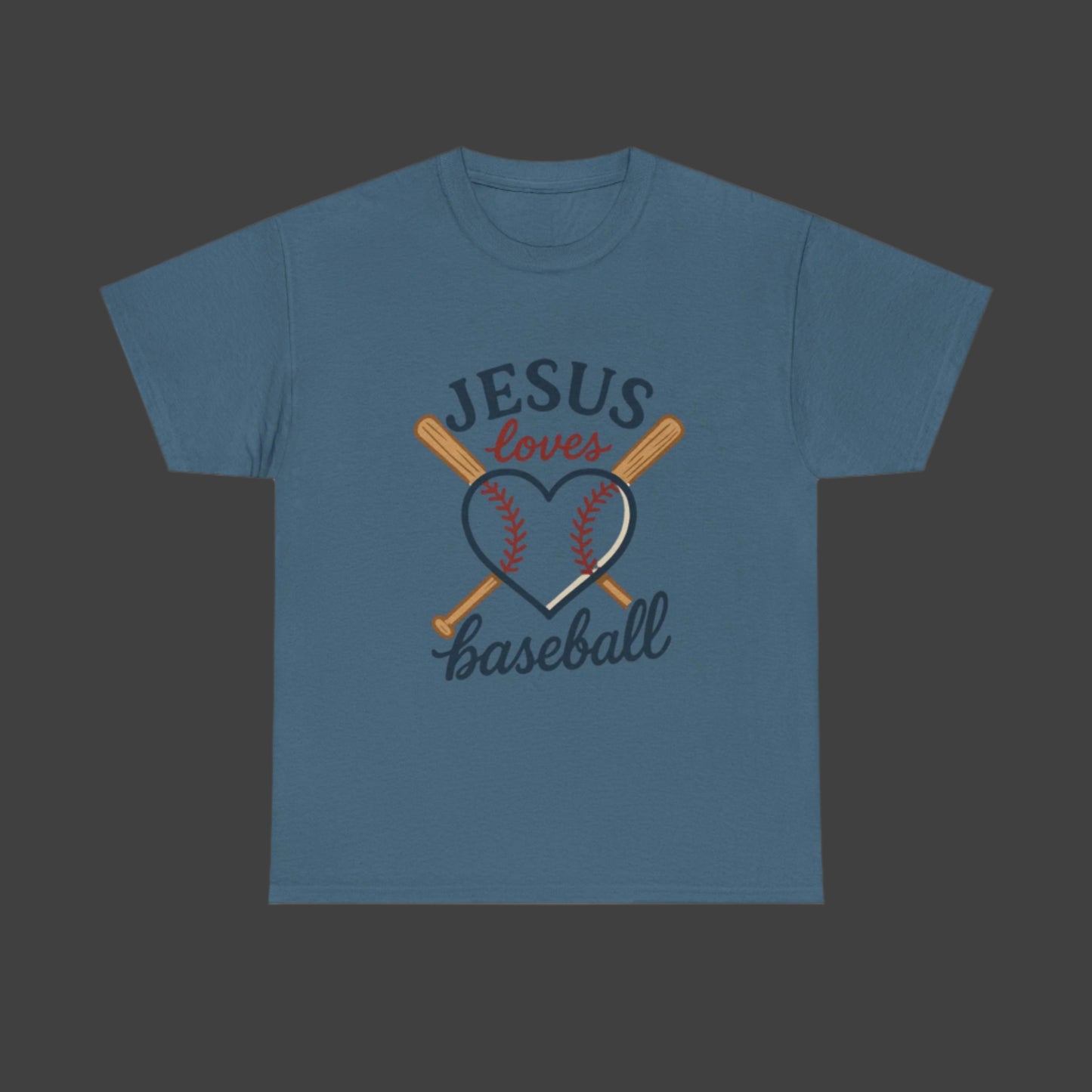 JESUS Loves Baseball Unisex Heavy Cotton Tee