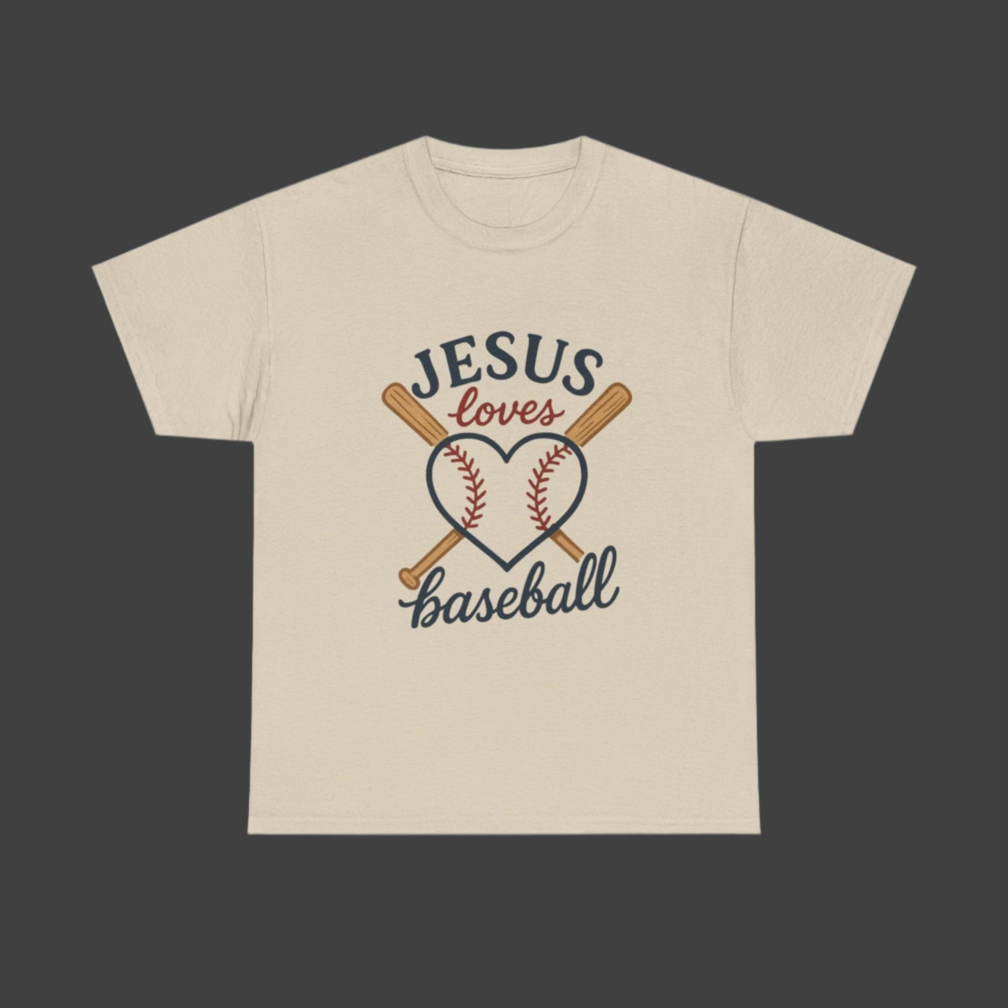 JESUS Loves Baseball Unisex Heavy Cotton Tee