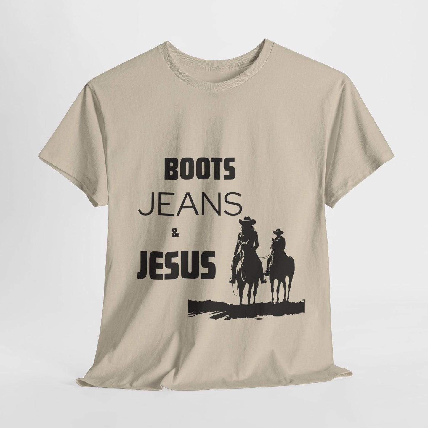 Boots, Jeans and Jesus Unisex Heavy Cotton Tee