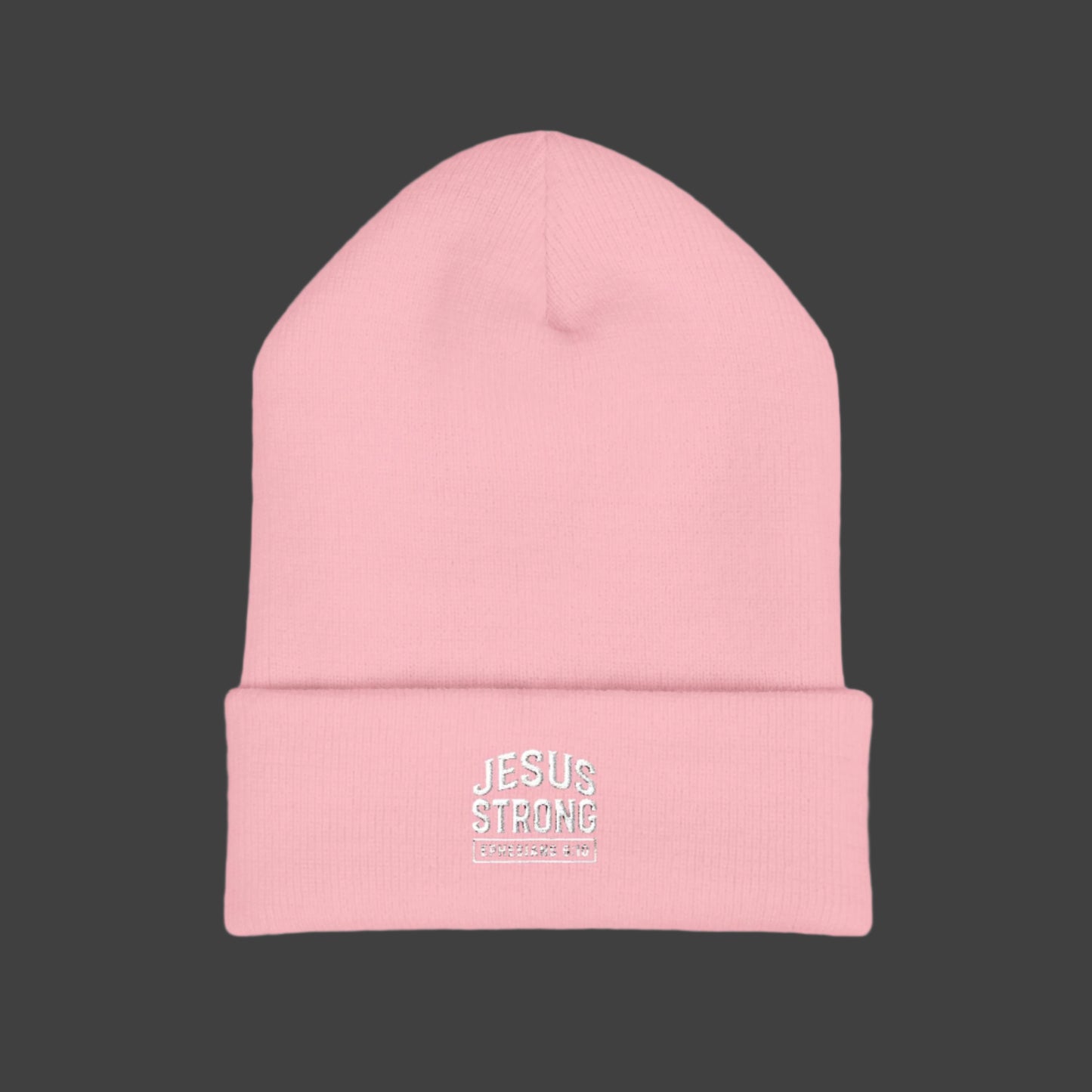 Embroidered Jesus Strong Beanie Cap