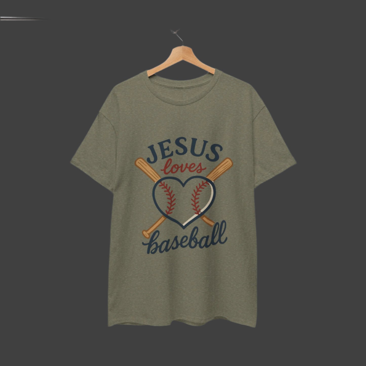 JESUS Loves Baseball Unisex Heavy Cotton Tee