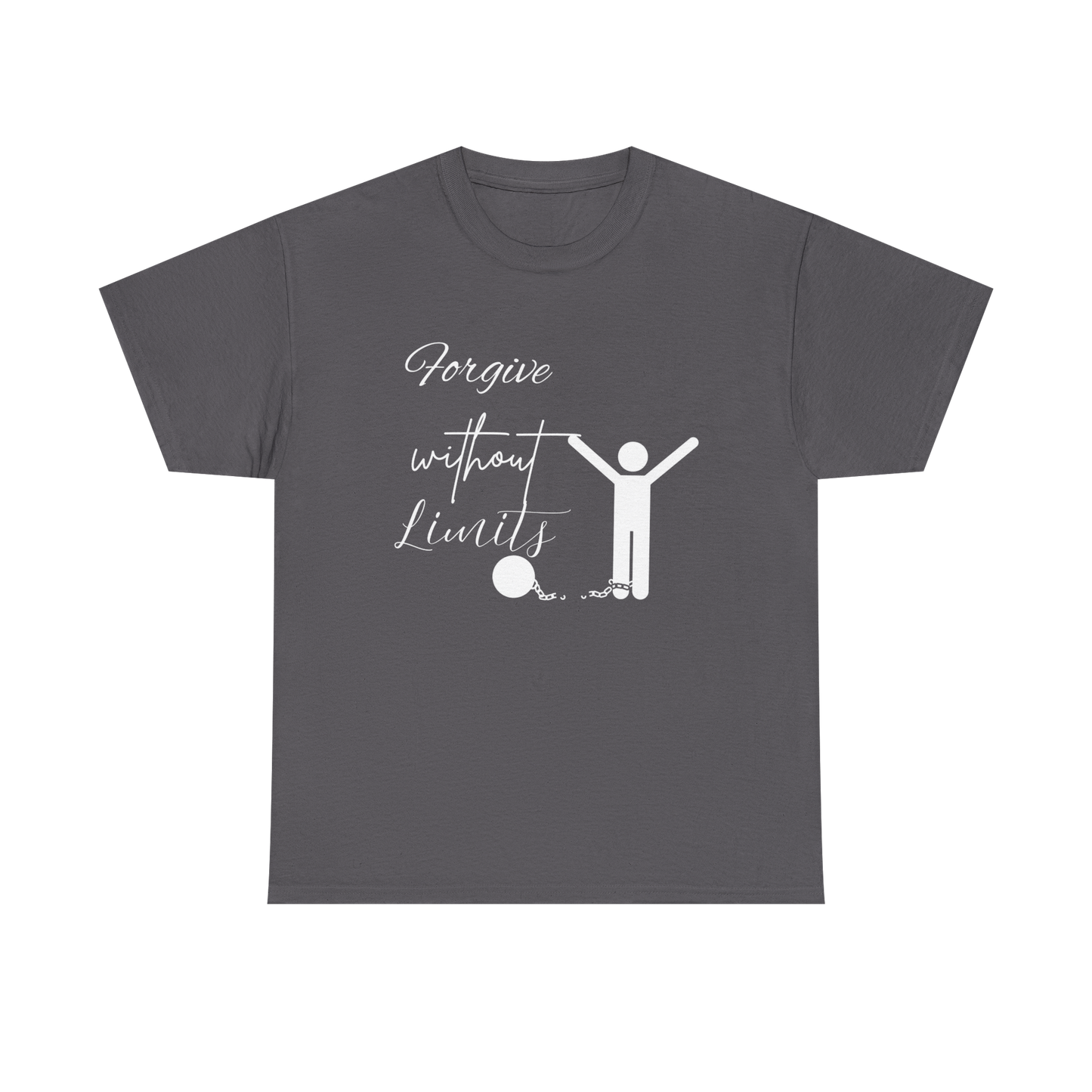 Forgive Without Limits-Matthew 6:14-15 Unisex Heavy Cotton Tee (White Print)