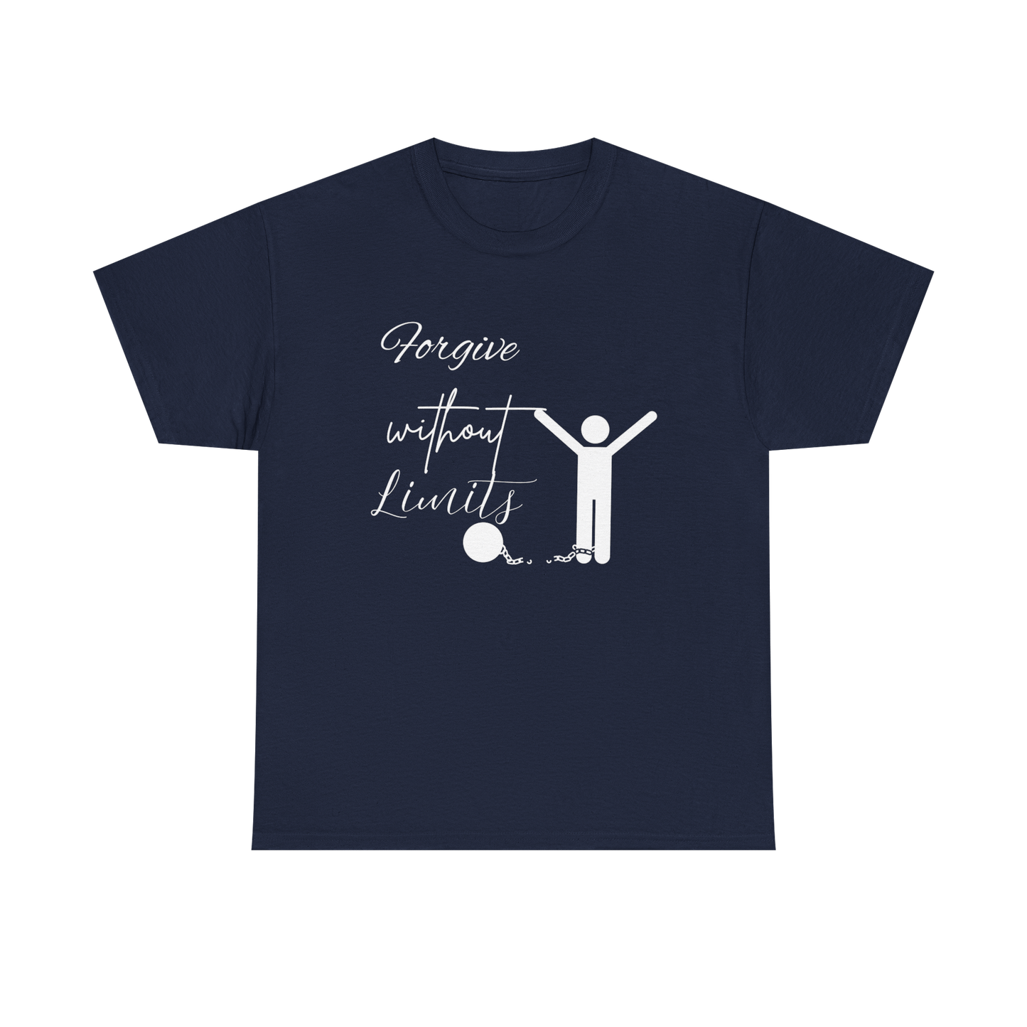 Forgive Without Limits-Matthew 6:14-15 Unisex Heavy Cotton Tee (White Print)