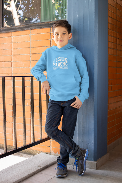 The JESUS Strong Ephesian 6:10 Kids Hoodie