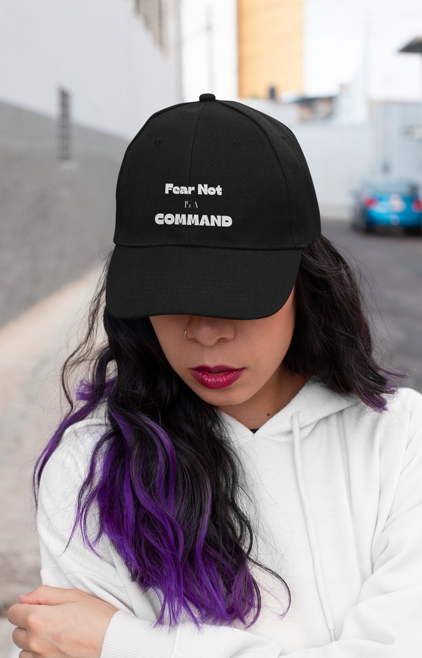 Embroidered Black "Fear Not is a Command" Classic baseball Cap