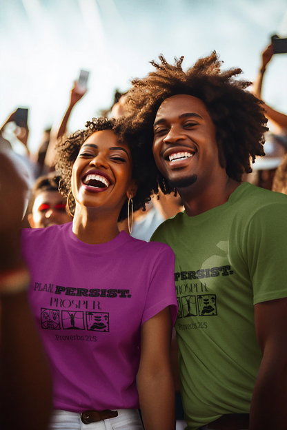 Plan Persist and Prosper Proverbs 21:5 Unisex Heavy Cotton Tee