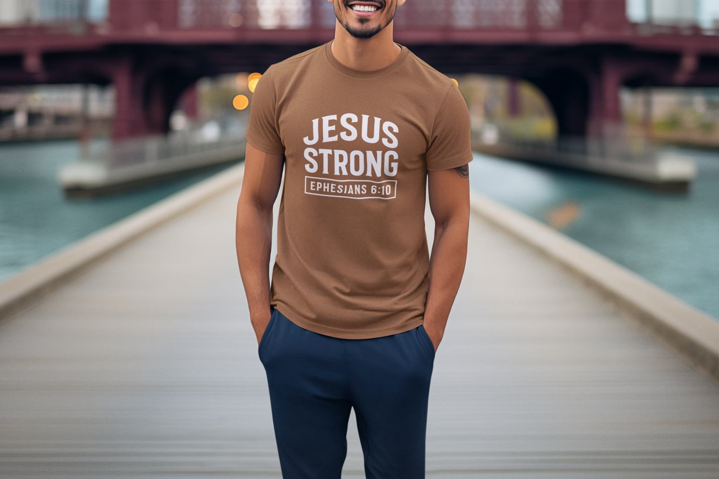 The JESUS Strong Ephesian 6:10 Unisex Heavy Cotton Tee
