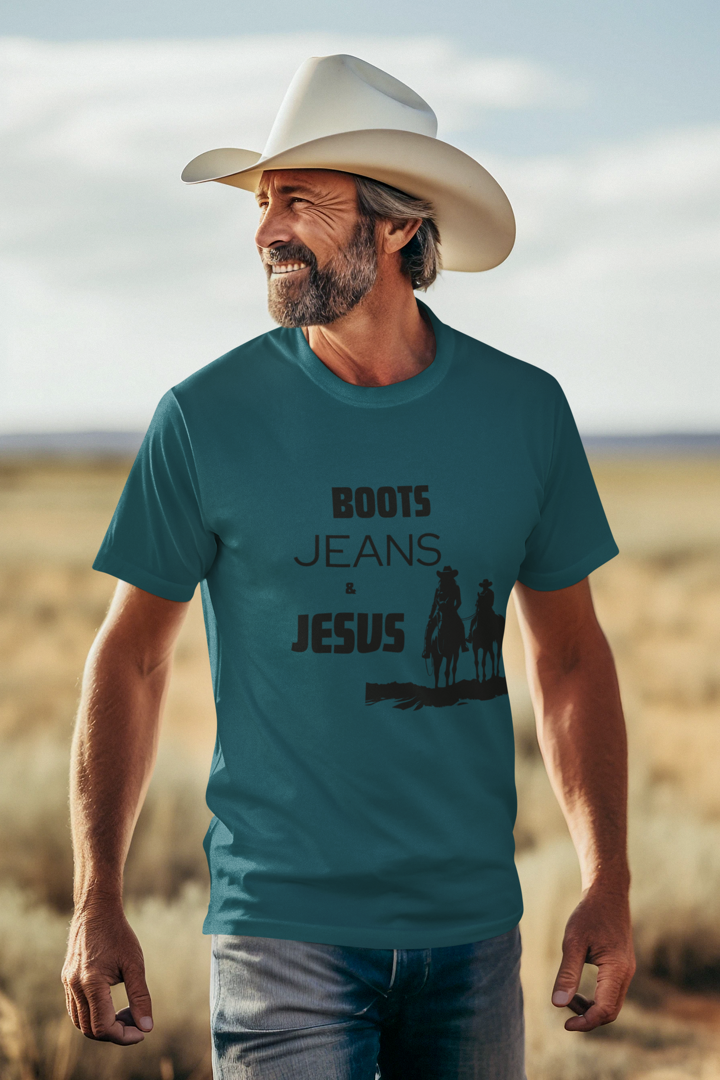 Boots, Jeans and Jesus Unisex Heavy Cotton Tee
